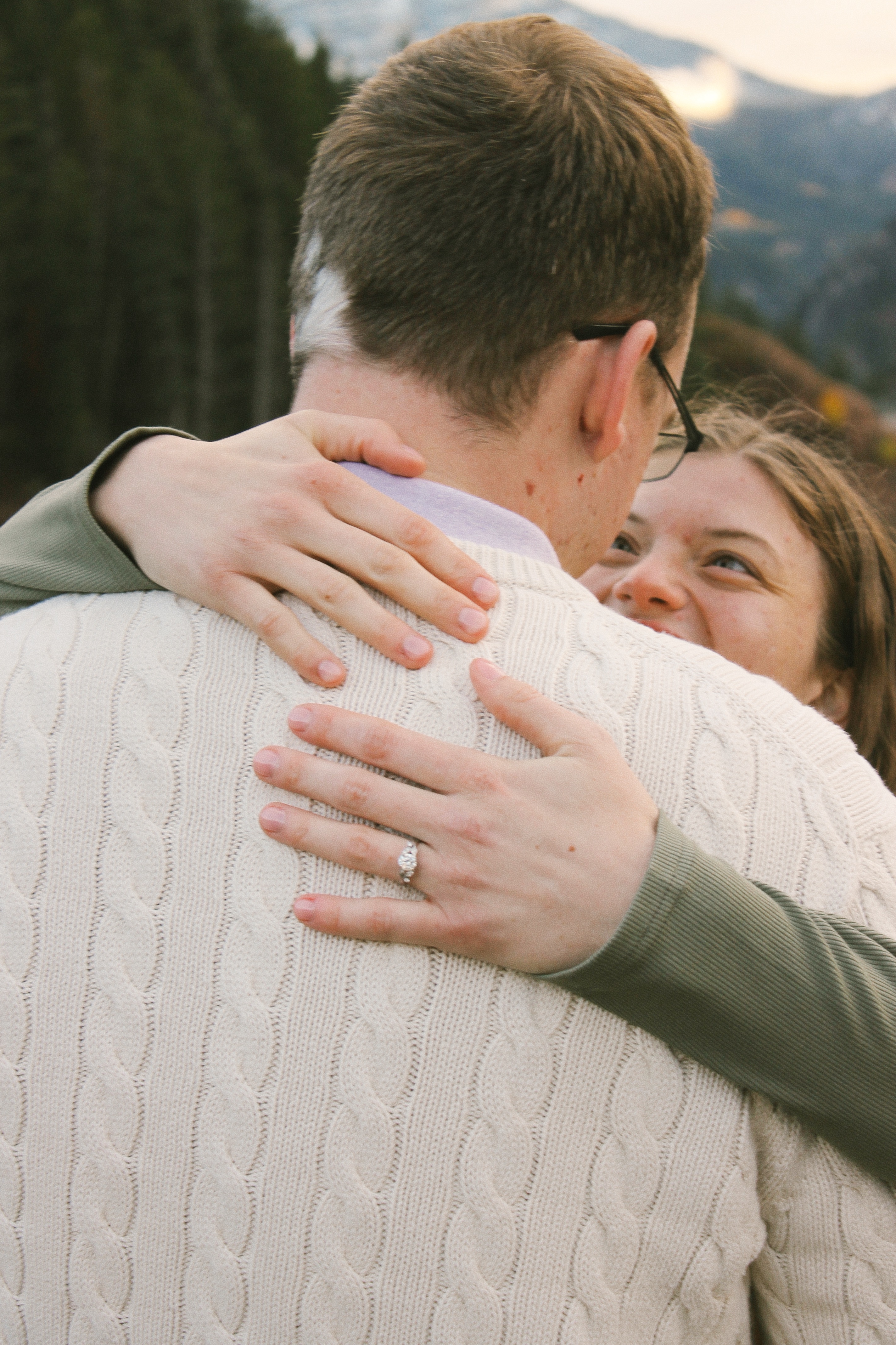 Engagment portrait by a lake