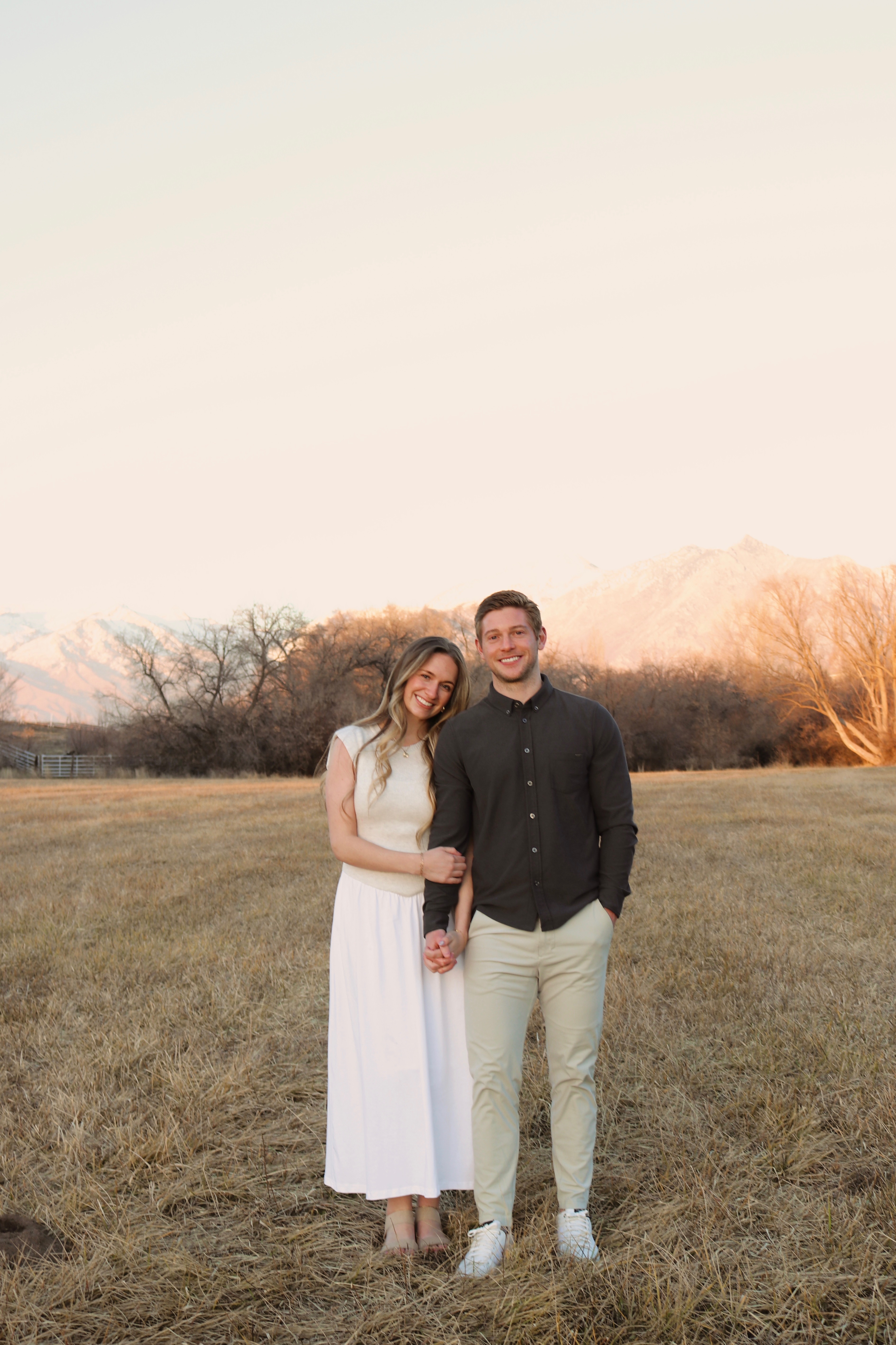Couple portrait in golden hour light